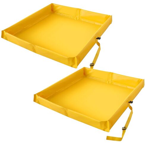 ATOLS Folding Duck Pond 4' x 4' x 6", Portable Spill Containment Tray, Berm, Dog Pool & Plastic Pond Tub for Outdoor Use (2 Pack) in Kuwait