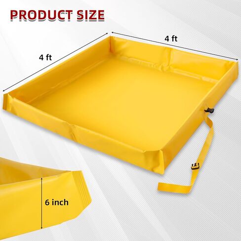 ATOLS Folding Duck Pond 4' x 4' x 6", Portable Spill Containment Tray, Berm, Dog Pool & Plastic Pond Tub for Outdoor Use (2 Pack) in Kuwait