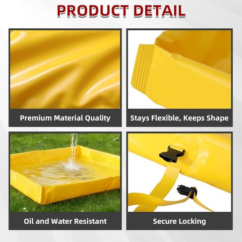 ATOLS Folding Duck Pond 4' x 4' x 6", Portable Spill Containment Tray, Berm, Dog Pool & Plastic Pond Tub for Outdoor Use (2 Pack) in Kuwait