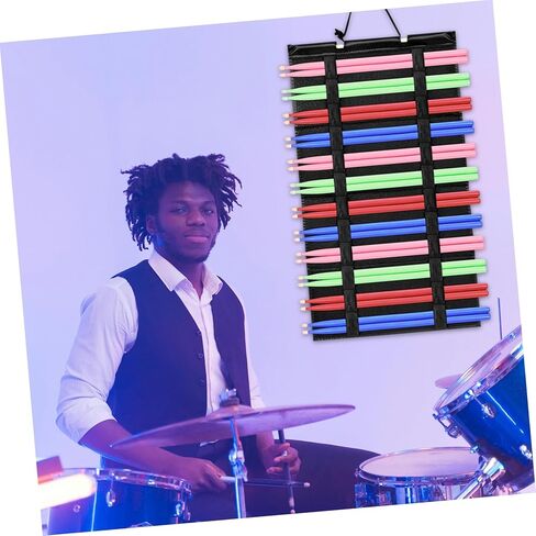 SUPVOX Portable Foldable Felt Drumstick Holder Wall Mounted Display for Percussion Sticks and Mallets Drumsticks Organizer Adjustable Design for Musicians and Drummers in Saudi Arabia
