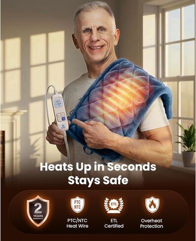 وسادة تسخين مرجحة بالأشعة تحت الحمراء البعيدة من BOB and BRAD لتخفيف آلام الظهر، مؤهلة من FSA-HSA، وسادة حرارية كهربائية كبيرة مقاس 12 × 24 مع إيقاف تلقائي، حرارة رطبة عميقة وحزام بدون استخدام اليدين للتشنجات والركبة والرقبة والكتف in Kuwait