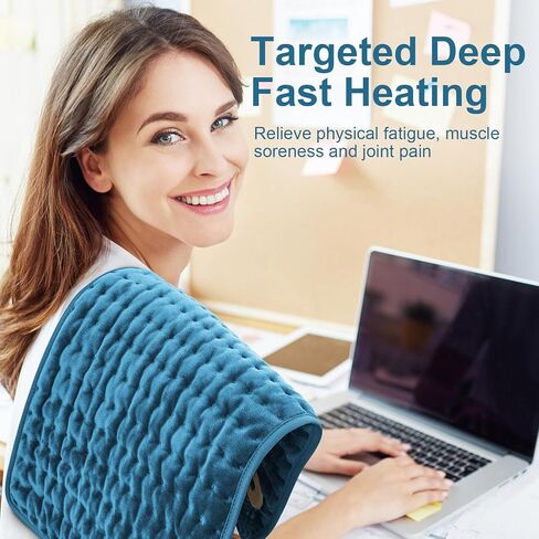 وسادة تسخين للظهر، وسادات تسخين كهربائية للتشنجات/البطن/الخصر/الكتف مع 6 إعدادات للحرارة وإيقاف تلقائي، وسادة حرارة رطبة/جافة، هدايا عيد الأم للأم والزوجة والجدة، 30.48 سم × 60.96 سم in Kuwait