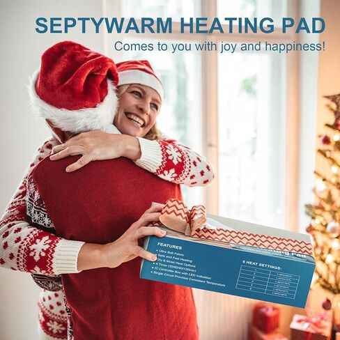 وسادة تسخين للظهر، وسادات تسخين كهربائية للتشنجات/البطن/الخصر/الكتف مع 6 إعدادات للحرارة وإيقاف تلقائي، وسادة حرارة رطبة/جافة، هدايا عيد الأم للأم والزوجة والجدة، 30.48 سم × 60.96 سم in Kuwait