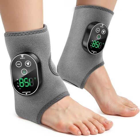 قطعتان من جهاز تدليك القدم اللاسلكي للاعتلال العصبي، مدلك الكاحل لتخفيف الألم، وسادة تدفئة للكاحل لتخفيف التهاب اللفافة الأخمصية، أسود in Kuwait