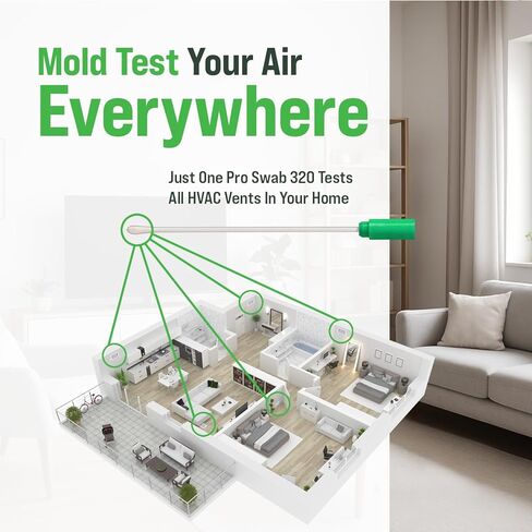 Microbial Mold Test Kit for Home - Indoor Air Quality and Surface Testing - Detects Black Mold, Mildew, and Fungi - Air and Surface Mold Detection Kit with Lab Analysis Included in Kuwait