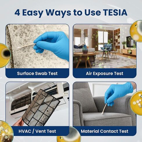 Mold Test Kit for Home with AI Mold Detection, 8 Petri Dish Tests, Includes 30 AI Scans, Home Surfaces and Indoor Air Quality Testing Kits, Black Mold Testing kit, Fast Analysis, No Lab Required in Kuwait