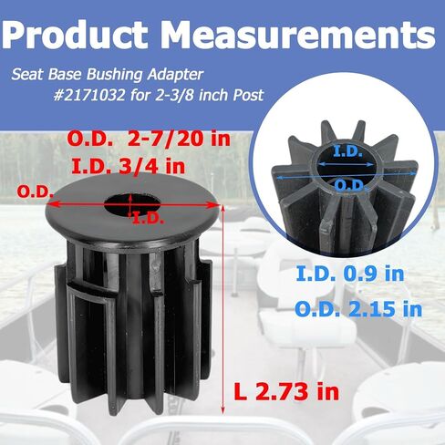جلبة Hi-Lo، محول قاعدة المقعد 2171032 لعمود 2-3/8 بوصة، جلبة قاعدة مقعد القارب تناسب حامل دوار مقعد Hi-Lo in Kuwait