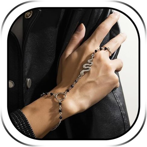 Long tiantian Punk Skeleton Bracelet for Women Men Cool Skull Bracelets Wristband Snake Bracelet Arm Cuff Bangles Gothic Halloween Jewelry Gifts in Saudi Arabia