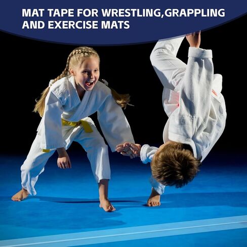 12 لفة مقاس 4 بوصات × 84 بوصة من الفينيل للمصارعة شديدة التحمل من مادة PVC الشفافة غطاء لأرضيات صالة الألعاب الرياضية للمصارعة، جيو جيتسو، الحصير والتمرين in Kuwait