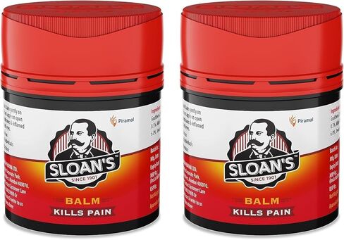 Sloan Balm | Kills Severe Pain | Power of Ayurveda with 5 Herbal Oils | Unique Heat Action with Capsicum Extract 20gm x Pack of 2 in Saudi Arabia