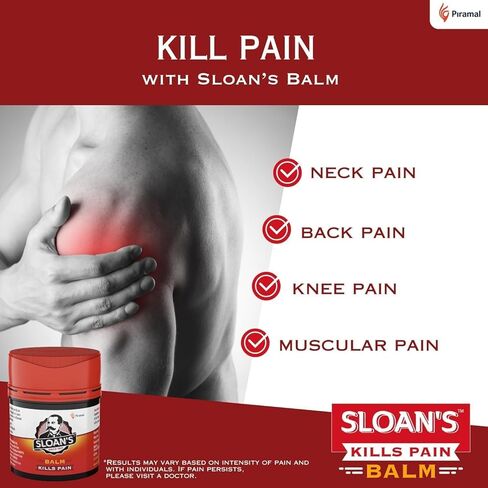 Sloan Balm | Kills Severe Pain | Power of Ayurveda with 5 Herbal Oils | Unique Heat Action with Capsicum Extract 20gm x Pack of 2 in Saudi Arabia