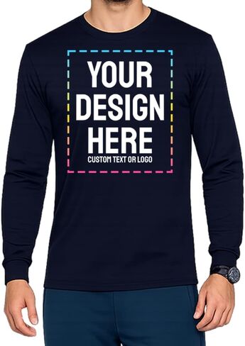 Custom Long Sleeve Shirt for Men – Heavy Cotton, Front Back & Sleeve Personalized Design, Black Tee in Saudi Arabia