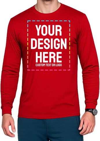Custom Long Sleeve Shirt for Men – Heavy Cotton, Front Back & Sleeve Personalized Design, Black Tee in Saudi Arabia
