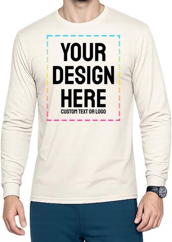 Custom Long Sleeve Shirt for Men – Heavy Cotton, Front Back & Sleeve Personalized Design, Black Tee in Saudi Arabia