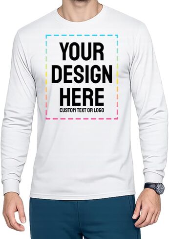 Custom Long Sleeve Shirt for Men – Heavy Cotton, Front Back & Sleeve Personalized Design, Black Tee in Saudi Arabia