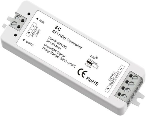 5-24VDC RF SPI LED Controller DMX512 Signal Output Compatible with 37 Types of Driver IC SC for RGB/RGBW LED Light Strips in Saudi Arabia