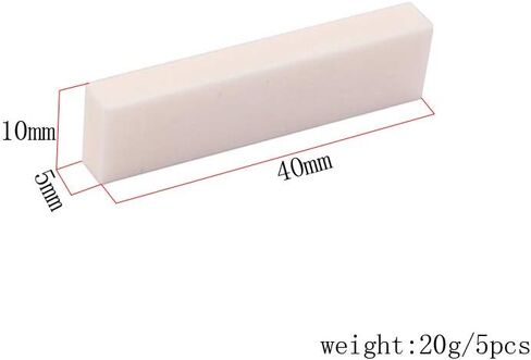 Alnicov 5 PCS 40x10x5mm Blanks Bone Guitar Nut，for Guitar Ukulele Parts in Saudi Arabia