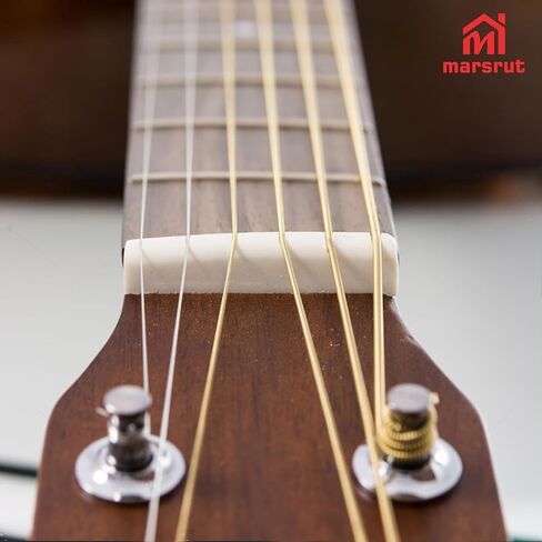 4pcs 43mm Guitar Nut, Bone Nut for Electric Guitar, Compatible with 6 String Les Paul SG ES Tele Strat Style Electric Guitars, Pre-slotted Flat Bottom Buffalo Bone Bridge Nuts Replacement, Beige Color in Saudi Arabia