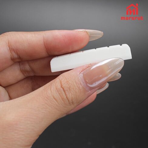 4pcs 43mm Guitar Nut, Bone Nut for Electric Guitar, Compatible with 6 String Les Paul SG ES Tele Strat Style Electric Guitars, Pre-slotted Flat Bottom Buffalo Bone Bridge Nuts Replacement, Beige Color in Saudi Arabia