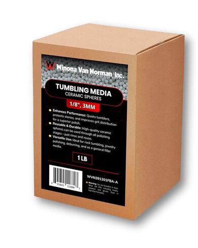 وينونا فان نورمان كرات سيراميك صغيرة (1 رطل) | وسائط دائرية مقاس 3 مم (1/8 بوصة) لتلميع الصخور والمعادن | حشو غير كاشط قابل لإعادة الاستخدام للبهلوانات | يقلل من الضوضاء والكسر in Kuwait