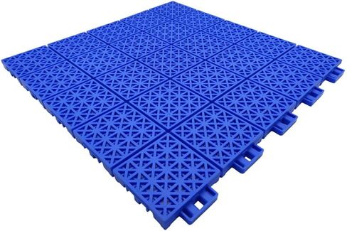 40CM Interlocking Sports Floor Tiles - Weatherproof Plastic for Basketball, Badminton, Table Tennis & Amusement Parks - Red, Set of 10 - Durable Modular Flooring Solution in Saudi Arabia