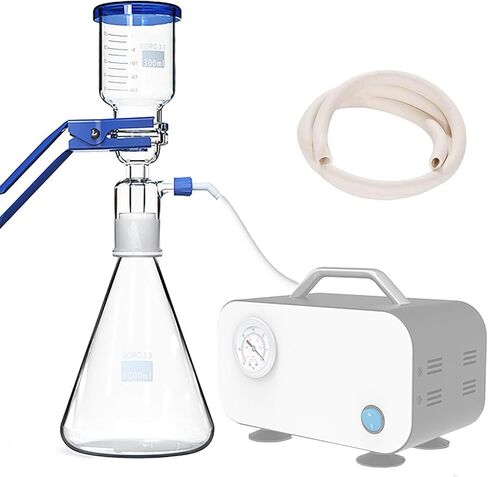 Vacuum Filtration Apparatus, 1000ml Glass Filter Unit, 40mm Sand Core Diameter, Pressure and High Temperature Resistant, Fast Filtering for Laboratory Use in Saudi Arabia