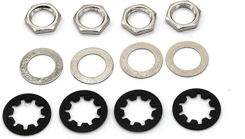 12 قطعة من صواميل الجيتار وغسالات وغسالات القفل لأواني CTS الأمريكية 1/4 2-موصل جيتار/مقبس إخراج الجهير in Kuwait