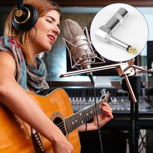 6 Pcs 1/4 Inch 90 Degree Right Angle Plug, 6.35mm TS Mono Male Audio Connector, for Guitar Speaker Microphone Cable Soldering Repair Nickel Plated Brass Construction in Saudi Arabia