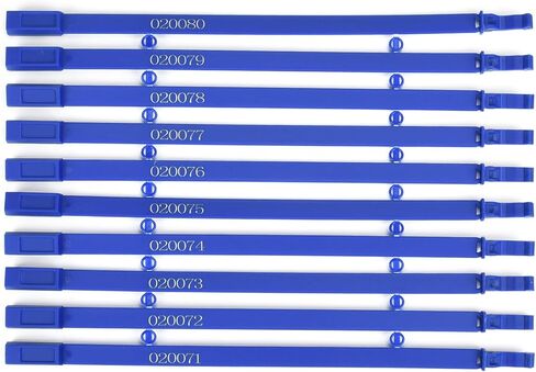 أختام أمان لباب مقطورة الشاحنة البلاستيكية، وعلامات الأمان، وأقفال ثابتة الطول لحاويات الشحن والنقل اللوجستي لحزمة النقل (أزرق، 500) in Kuwait