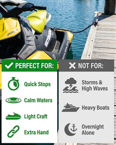 2Pack 4 FT Bungee Dock Lines with 316 Stainless Clips, Shock-Absorbing Elastic Marine Mooring Ropes/Tie Downs for Boat, Jet Ski, Kayak, Pontoon, PWC Accessories, 2200LB Breaking Strength in Saudi Arabia