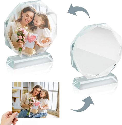 3 Pack Sublimation Blanks Crystal Picture Frames, Octagonal Acrylic Trophies for DIY Heat Transfer, 4x4 Inch Clear Glass Award Plaques for Personalized Gifts, Tabletop Decor for Golf Tournaments & Parties in Saudi Arabia