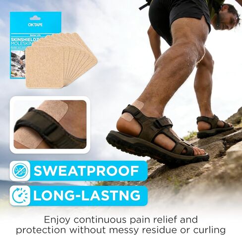 OK TAPE Moleskin Pads, Blister Prevention Padding, 8 Count, Cushioning & Pain Relief, Long Lasting Mole Skin Patch for Feet and Shoes, 3.5inchX4inch (Beige) in Saudi Arabia