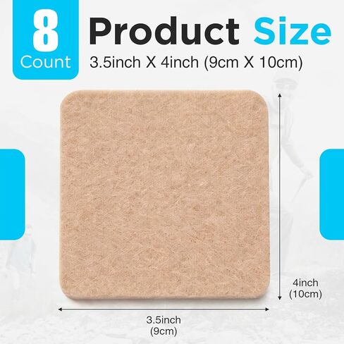OK TAPE Moleskin Pads, Blister Prevention Padding, 8 Count, Cushioning & Pain Relief, Long Lasting Mole Skin Patch for Feet and Shoes, 3.5inchX4inch (Beige) in Saudi Arabia