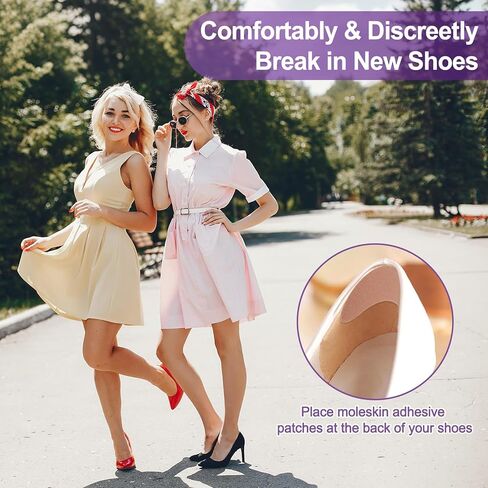 114 قطعة من وسادات منع الالتصاق للبثور للقدمين، 12 شكلًا من القطن الناعم ملصقات شريطية من الجلد الخلد شرائط مولسكين للقدمين وبطانة الكعب وأحذية المشي لمسافات طويلة تقلل من آلام الاحتكاك in Kuwait