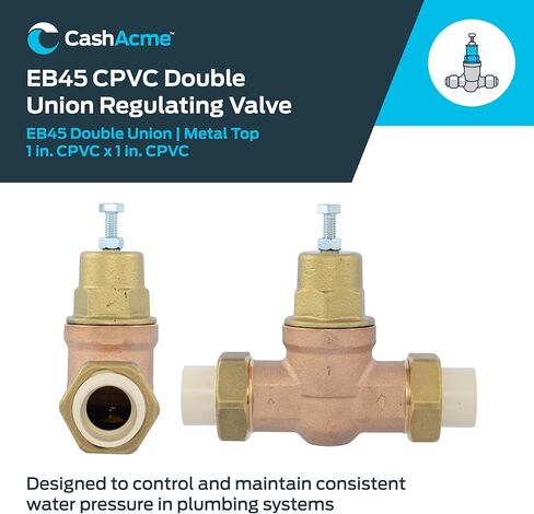 Cash Acme EB45 Pressure Regulating Valve, Double Union, 1 Inch CPVC, Metal Top, 60 PSI, PVA20M-DUVC-60 in Saudi Arabia