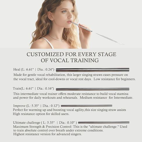 Vocal Trainer Singing Straw Better Voice Vocal Trainer for Singing Practice Portable Vocal Steamer for Singers & Speakers, Supports Breath Control, Reduces Strain & Enhances Vocal Clarity in Kuwait