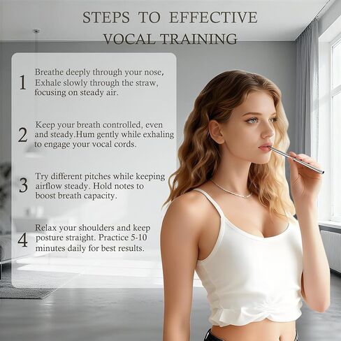 Vocal Trainer Singing Straw Better Voice Vocal Trainer for Singing Practice Portable Vocal Steamer for Singers & Speakers, Supports Breath Control, Reduces Strain & Enhances Vocal Clarity in Kuwait