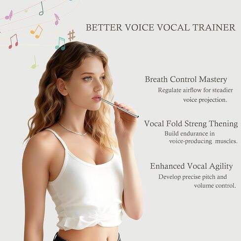Vocal Trainer Singing Straw Better Voice Vocal Trainer for Singing Practice Portable Vocal Steamer for Singers & Speakers, Supports Breath Control, Reduces Strain & Enhances Vocal Clarity in Kuwait