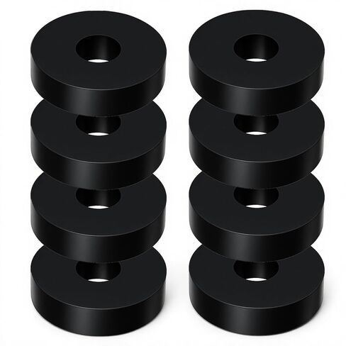 Rubber Spacers, 8 Pcs Thick Rubber Washers 1.5 Inch OD 0.5 Inch ID 0.4'' Thick Mechanical Anti Vibration Pads Anti-Noise Washers for Bolts, Car, Boat, Faucet in Saudi Arabia