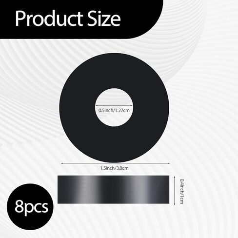 Rubber Spacers, 8 Pcs Thick Rubber Washers 1.5 Inch OD 0.5 Inch ID 0.4'' Thick Mechanical Anti Vibration Pads Anti-Noise Washers for Bolts, Car, Boat, Faucet in Saudi Arabia