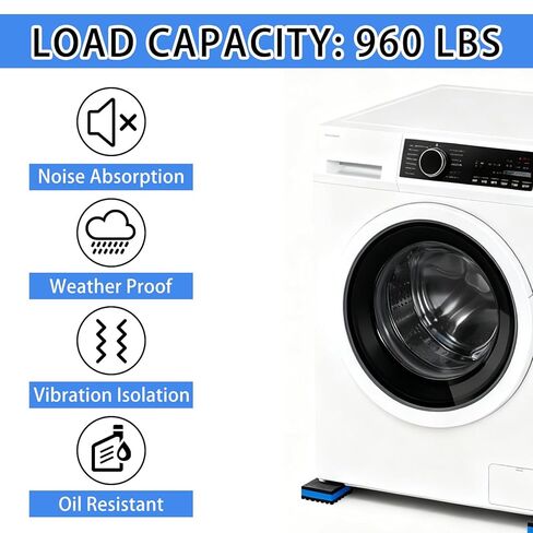 8 Pack Anti Vibration Pads, 4 x 4 x 7/8 Inch EVA Square Absorbing Mat, Rubber Sound Insulating Isolation Damping Pads for Dryer, Washing Machine, Conditioner, Treadmil in Kuwait