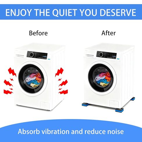 8 Pack Anti Vibration Pads, 4 x 4 x 7/8 Inch EVA Square Absorbing Mat, Rubber Sound Insulating Isolation Damping Pads for Dryer, Washing Machine, Conditioner, Treadmil in Kuwait