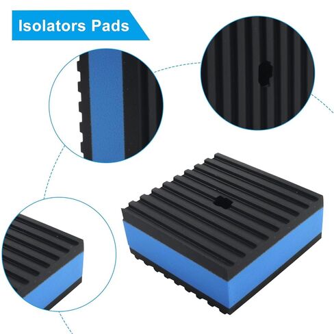4pcs 2" x 2" x 7/8" Anti-Vibration Pads - Ribbed Rubber & EVA Core Pads for Air Compressor/AC Unit | Pre-Drilled Heavy Duty Isolators for Treadmill, Washer in Saudi Arabia