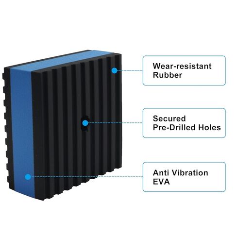 4pcs 2" x 2" x 7/8" Anti-Vibration Pads - Ribbed Rubber & EVA Core Pads for Air Compressor/AC Unit | Pre-Drilled Heavy Duty Isolators for Treadmill, Washer in Saudi Arabia