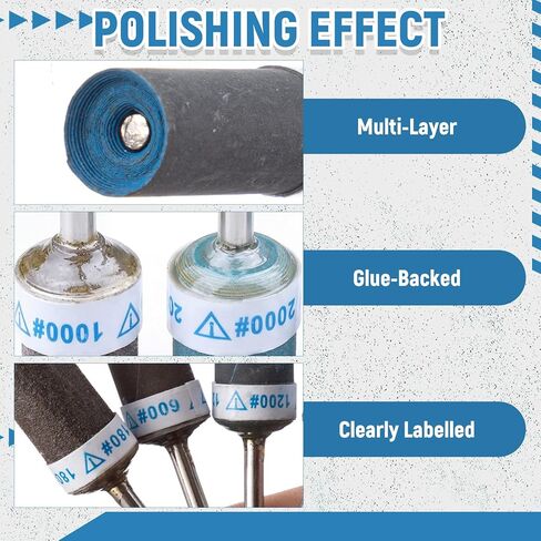 133 Pcs Sanding Drums Polishing Buffing Wheels with 1/8" Shank and Polishing Compounds Set Compatible with Dremel Tool Accessories for Plastic Wood Metal Grinding Jade Polish 180-2000 Grits in Kuwait