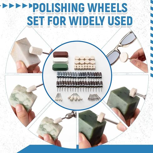133 Pcs Sanding Drums Polishing Buffing Wheels with 1/8" Shank and Polishing Compounds Set Compatible with Dremel Tool Accessories for Plastic Wood Metal Grinding Jade Polish 180-2000 Grits in Kuwait
