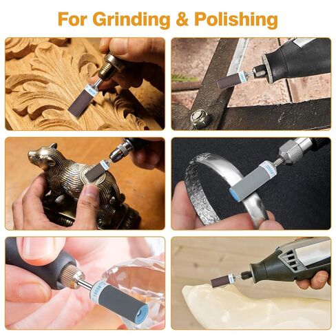 SUNJOYCO 40 PCS Sanding Drums for Rotary Tool, 1/8 Inch Shank Sanding Bits, 180-2000 Grit Aluminum Oxide Sander Sleeves for Metal, Wood, Plastic, Jewelry, DIY Projects in Saudi Arabia