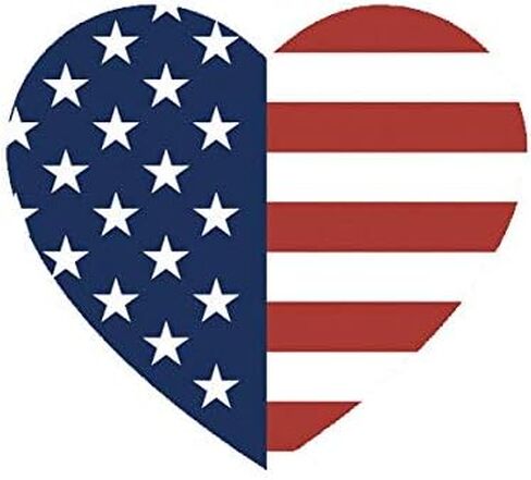 Heart Shaped USA Flag American United States of America Sticker Stars Stripes 5" Bumper Locker Laptop Window - Sticks to Any Surface in Saudi Arabia