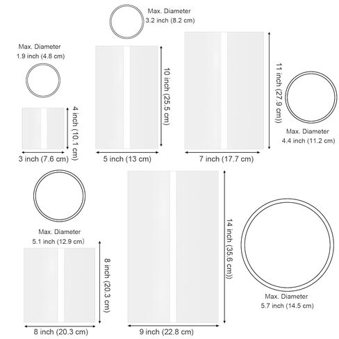 100 قطعة من Tosnail أكمام ملفوفة بالانكماش الحراري، أغلفة أكياس بيضاء قابلة للانكماش مقاومة للحرارة، أنبوب كم تصعيد فارغ للأكواب، 9 × 14 بوصة، 8 × 8 بوصة، 7 × 11 بوصة، 5 × 10 بوصة، 3 × 4 بوصة in Kuwait