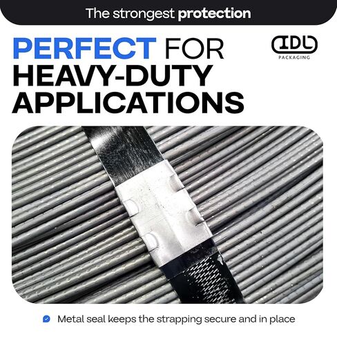 IDL Packaging Open (Snap-On) Seals for 1/2" Strap Width Steel Strapping (Pack of 100) - Superior Holding Power - Sturdy Metal Clips for Securing Heavy Packaging and Pallet Banding in Kuwait